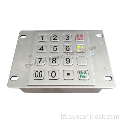 Rezistan IP65 ATM chifreman Pinpad ak sètifikasyon psi